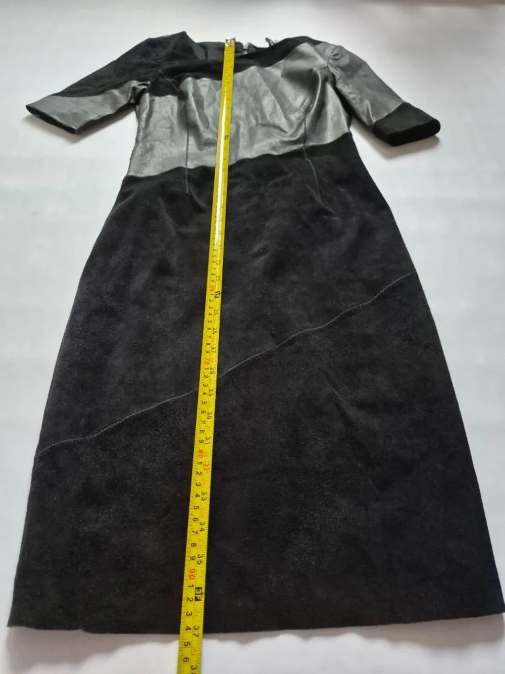 New Elie Tahari Black Suede & Leather Dress Size 0 - Picture 9 of 15